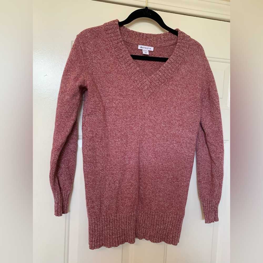 Athleta Wool/Cashmere Tunic Style V-Neck Sweater 🌴